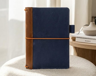 Leather Notebook Cover Refillable, Travelers Notebook Cover,Leather Journal Cover,Planner Organizer,a5 leather notebook cover with engraving