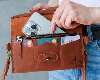 Leather wallet clutch, Women's leather clutch,Leather phone bag,Leather clutch bag,Custom clutch wallet,Leather clutch purse,Shoulder clutch