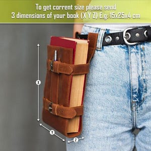 Leather Book Holder for Belt – Custom Spellbook & Medieval Book Holster, Book Carrier Case, Cosplay & LARP Belt Book Holsters