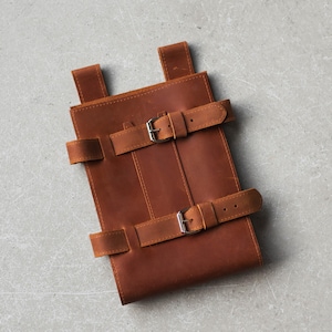 Leather Book Holder for Belt – Custom Spellbook & Medieval Book Holster, Book Carrier Case, Cosplay & LARP Belt Book Holsters