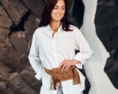 Leather belt bag, Fringe belt bag, Western belt bag,Fringe fanny pack,Festival belt bag,Cowgirl belt bag,Boho waist bag,Leather fringe pouch