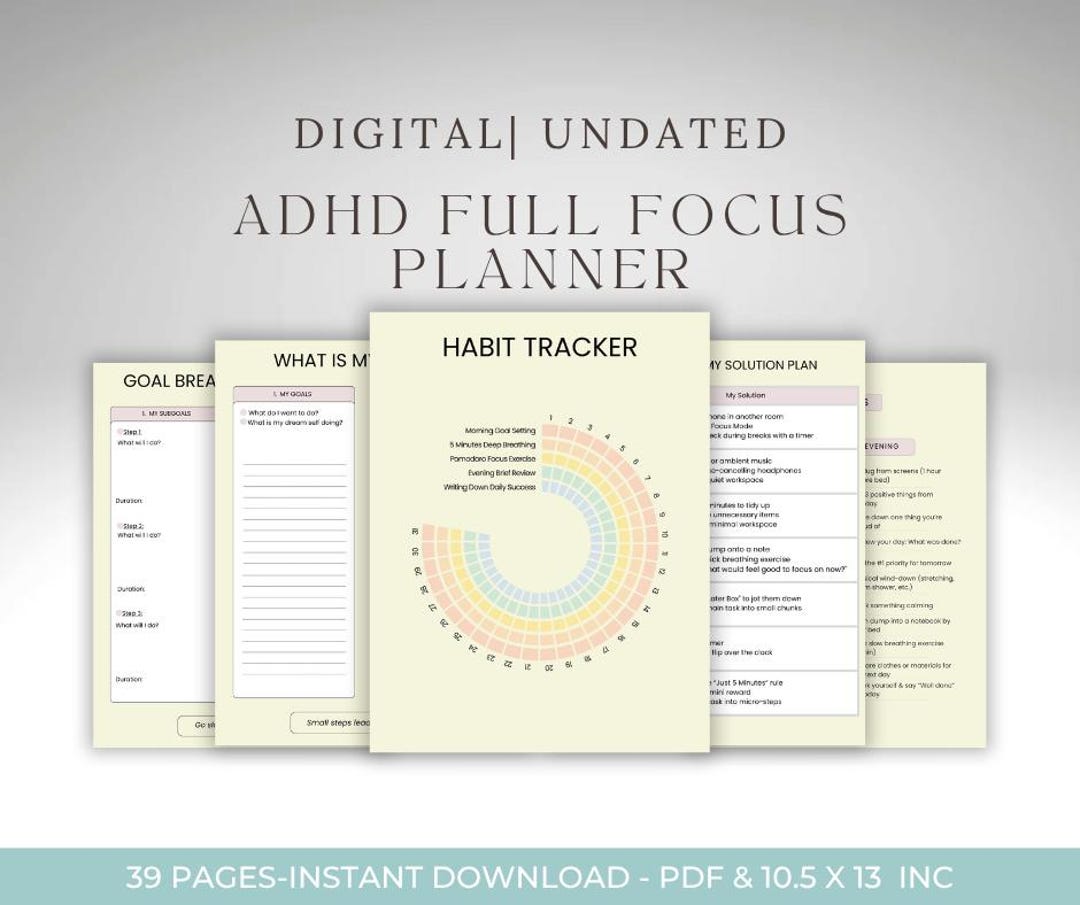 Full Focus Planner, ADHD Daily Planner, ADHD Digital Planner for iPad ...