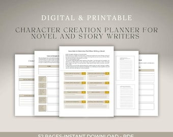 Novel Character Sheet, Novel Writing, Author Journal, Character Chart, Character Template, Character Portrait, Character Development