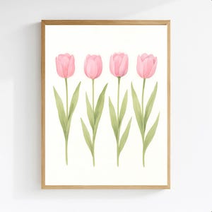 Tulip Watercolor Art Print: Feminine Floral Room Decor (Digital Download)
