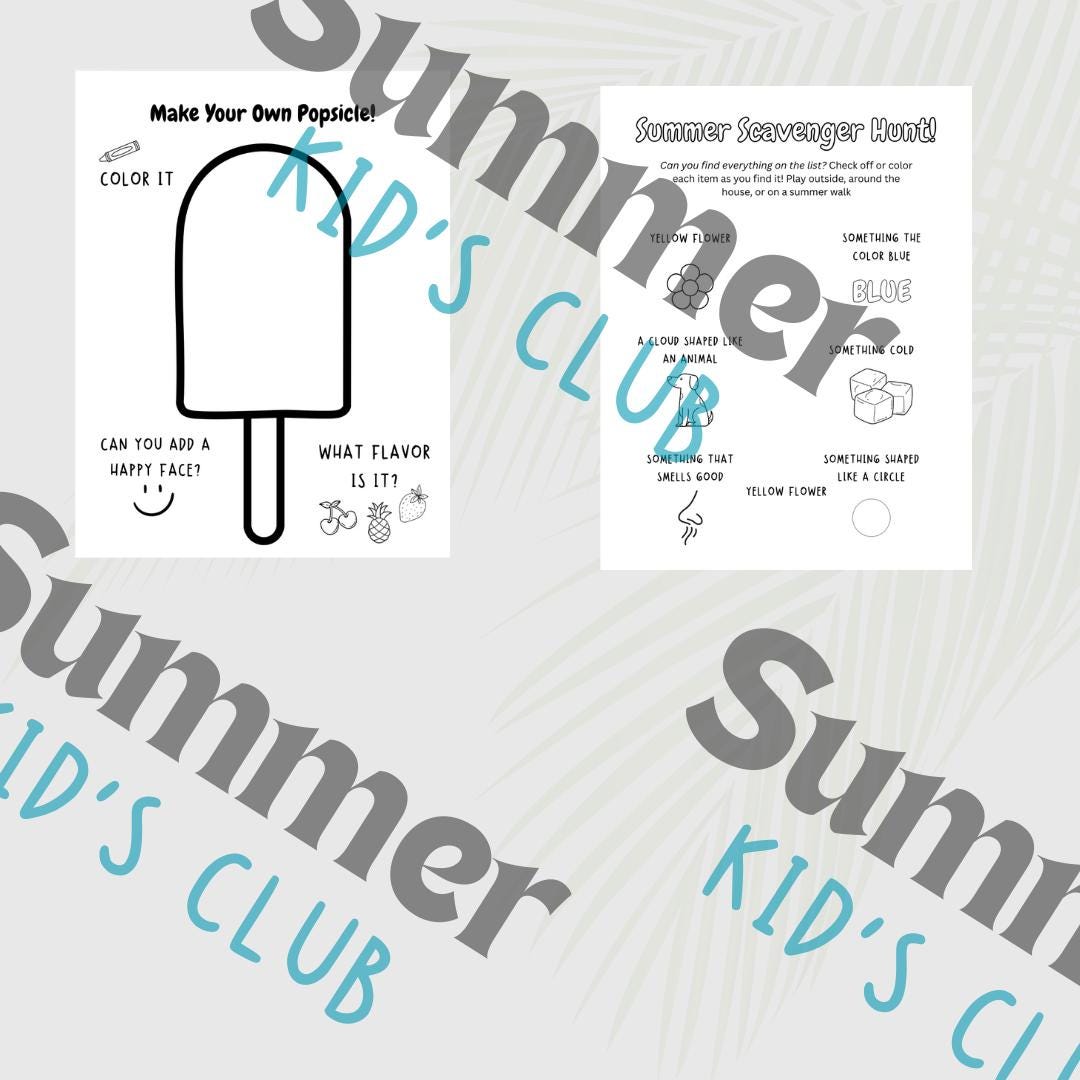 Printable Summer Activity Pack for Kids – Coloring Pages, Crafts ...