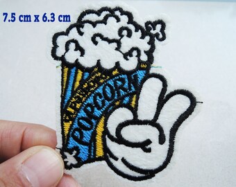 Iron On Patch - Patch brodé PopCorn Applique Sew On Patch