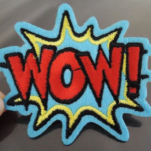 WOW brief Patches - opstrijkbare of naaien op Patch brief Patches Blue Red Patch Embellishments borduurwerk lettertypen
