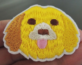 Iron On Patch - Little Cute Dog Patches Animal patch Small Yellow Doggie Applique embroidered patch Sew On Patch