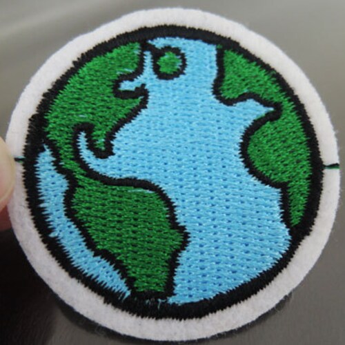 Iron on Patch Earth Patch Round Patches Iron on Applique - Etsy
