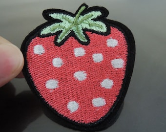 Strawberry Patch Fruit patches Red patch Applique embroidered patch Iron On Patch Sew On Patch