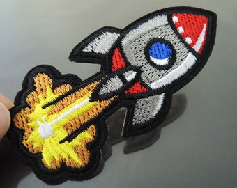 Ferro em remendo - Patches de foguete espaçador remendo de projétil aplique bordado remendo de costura