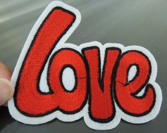 AMOR letra parches - hierro en o coser sobre las fuentes de letra parches rojo grande parche adorno bordado del remiendo