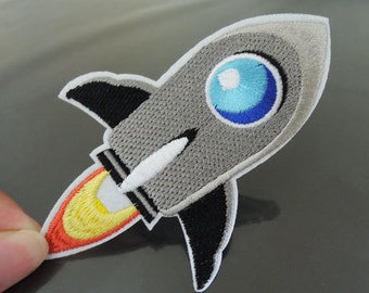 Ferro no remendo - Patches de foguete Remendo de projétil espacial Aplique remendo bordado Costurar no remendo