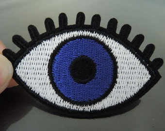 Iron on Patch - Big Eye Patch Blue Eye Patches Eyeball Iron on Applique Embroidered Patch Sew On Patch