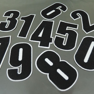 Grandi toppe numeriche - ferro su toppa o cucito su toppa 0-9 toppe numeriche grande toppa da cucito abbellimenti toppa nera