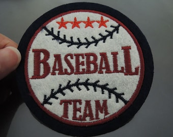 Baseball Patch Baseball Team patches Sport patch Applique embroidered patch Round Iron On Patch Sew On Patch
