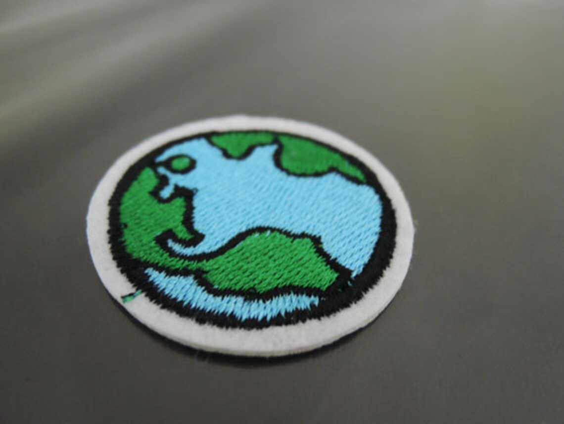 Iron on Patch Earth Patch Round Patches Iron on Applique Etsy UK