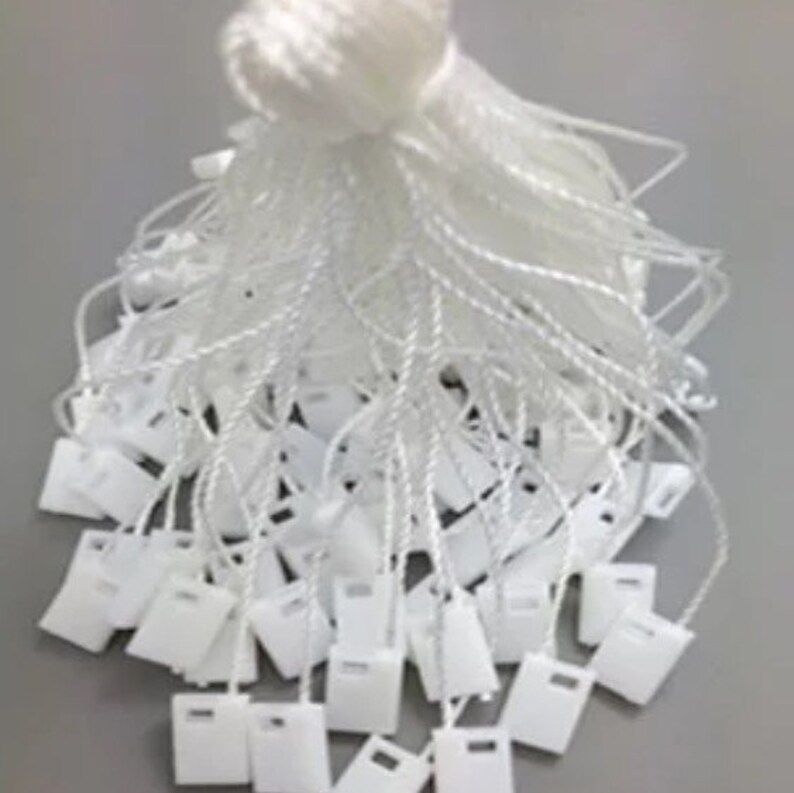 Hang Tag String 100pcs White Hang Tag String With Plastic Etsy
