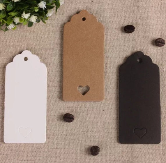 50PCS DIY Kraft Paper Tags Label Paper Price Tag Name Vintage