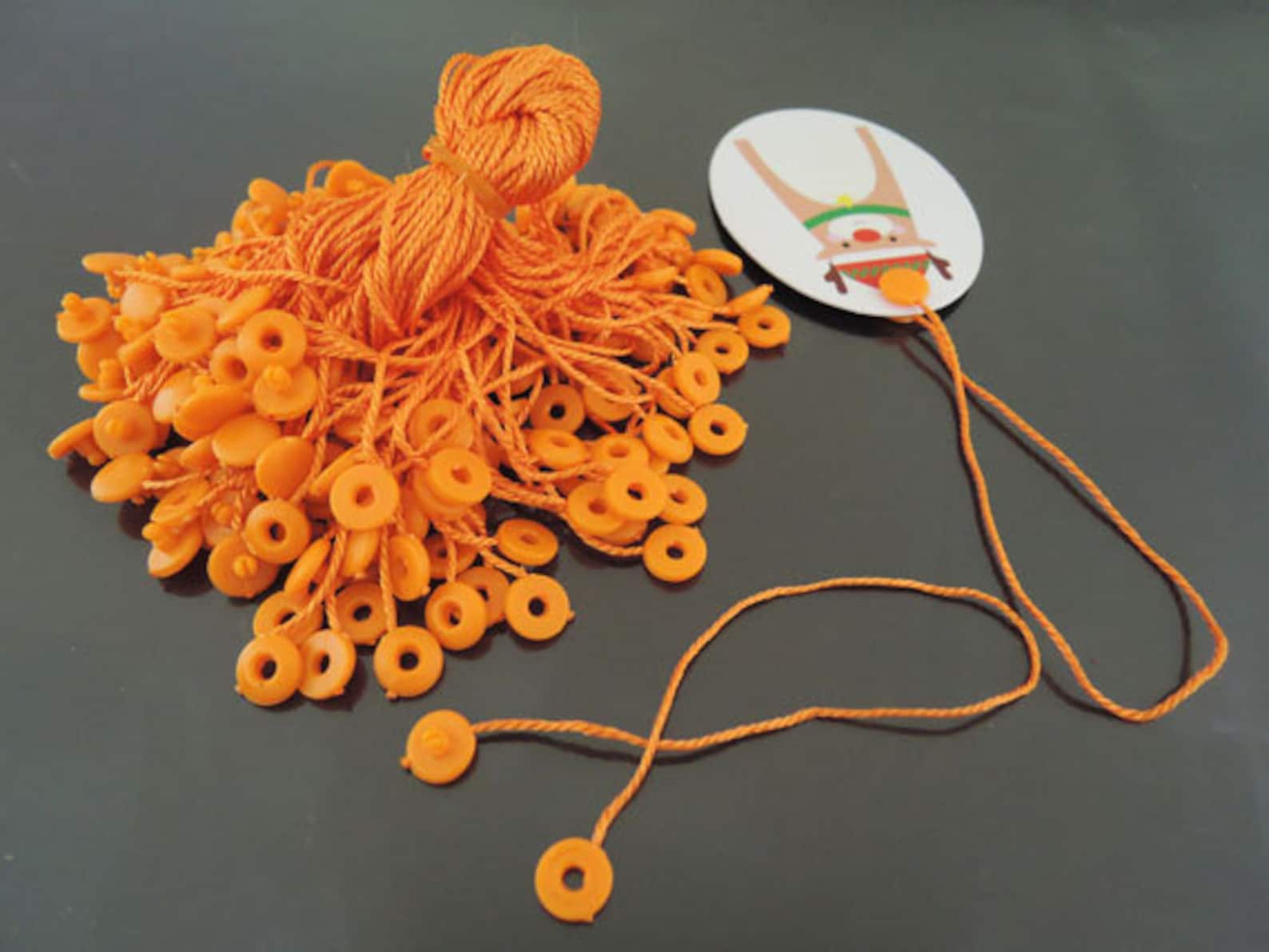Hang Tag String 100pcs Orange Hang Tag String With Round Etsy