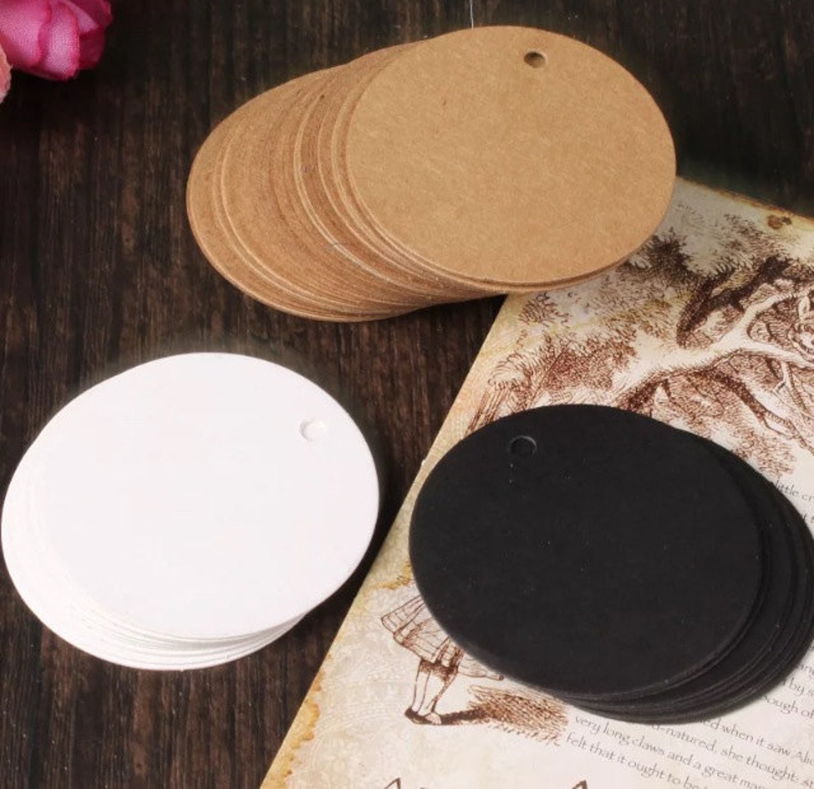 Kraft Paper Tags 50pcs Kraft Tags Circle Round Tag Price | Etsy