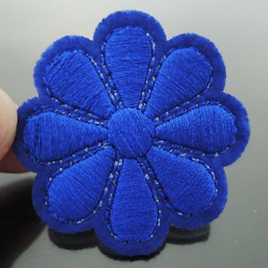 Blue Flower Patch Flower Patches Badge Patch Applique Embroidered Patch ...