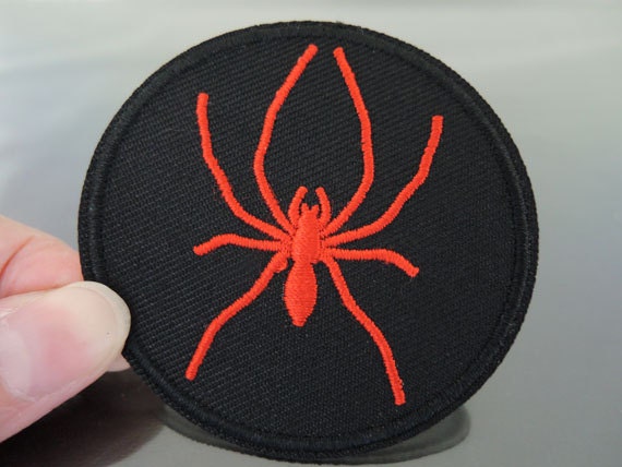 Patch, Embroidered Patch (Iron-On or Sew-On), Red Spider Patch, 3