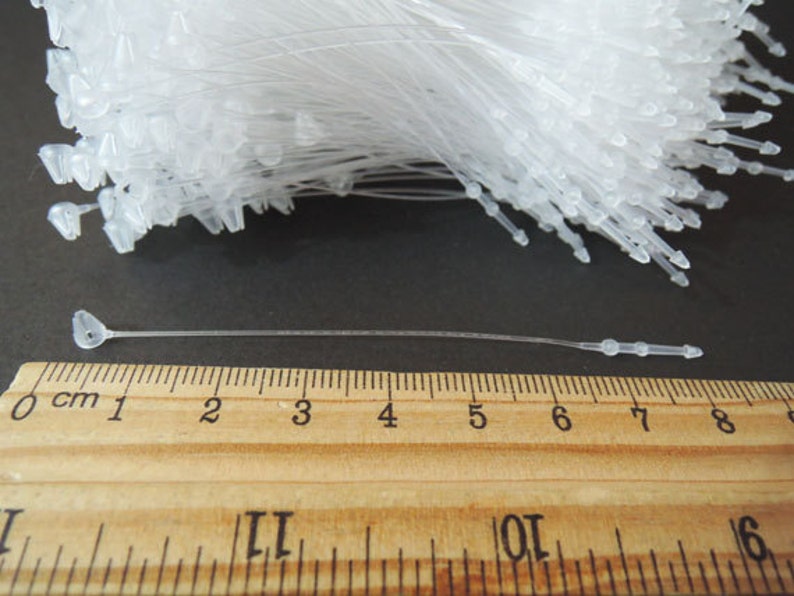 1000pcs Clear White Snap Lock Tag String Clothing Tag String Hang Tag String 80mm afbeelding 3