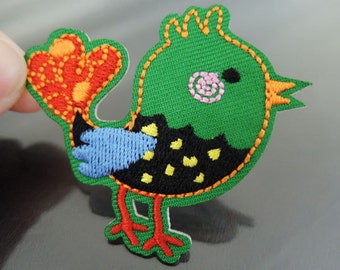Cute Bird Patch Animal Cartoon patches Green Birds patch Applique embroidered patch Iron On Patch Sew On Patch