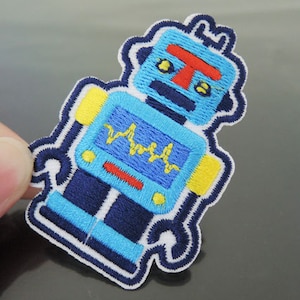 Roboter-Patches - Eisen zu Patches oder nähen auf Patch blau Patches gestickt Patch Roboter zierapfel