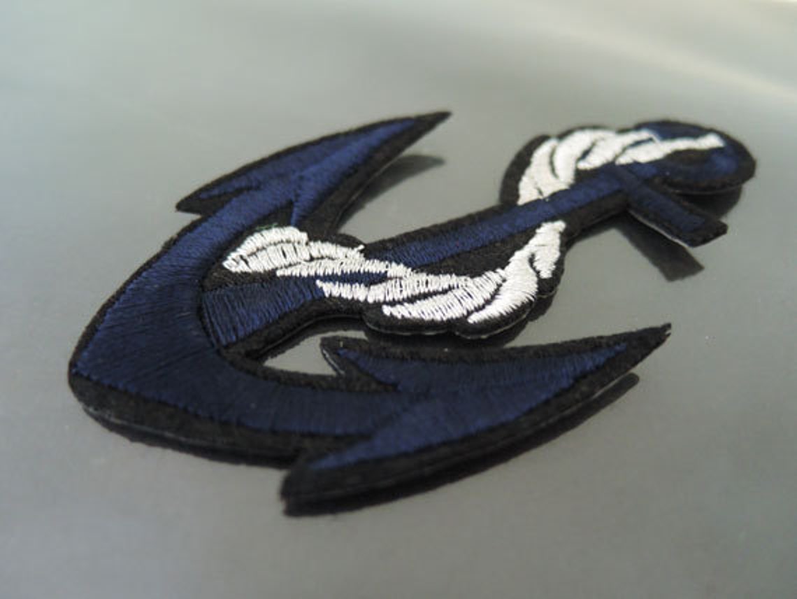 Anchor Patches Iron on Patches Dark Blue Large Anchors Patch Etsy
