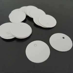 White Paper Tags - 50pcs regalo bianco Tag piccolo cerchio rotondo gioielli prezzo Tag Hang Tags 2cm