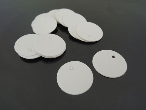 White Paper Tags 50pcs White Gift Tags Small Circle Round Jewellery Price  Tag Hang Tags 2cm 