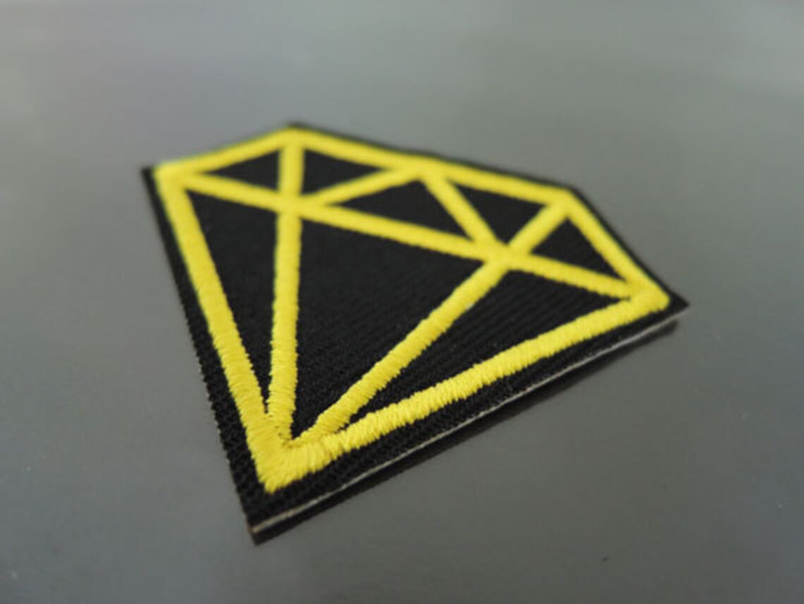Diamond Patches Iron on Patches or Sewing on Patch Yellow Etsy