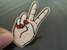 Iron on Patch - Finger Patch Feminist Finger with Red Nail Patches Fingernail Win Hand Patch Iron on Applique Embroidered Patch Sewing Patch 