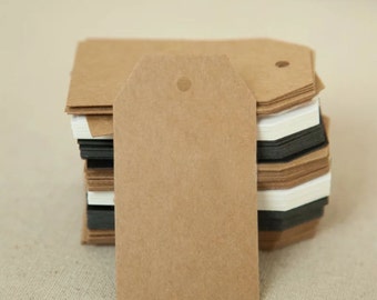 Kraft Card Paper Tags - 50pcs Kraft Tags Price Tags Hang Tags Gift Tags Brown Tag Plain Tags Clothing Tag with Hole 7cm x 4cm