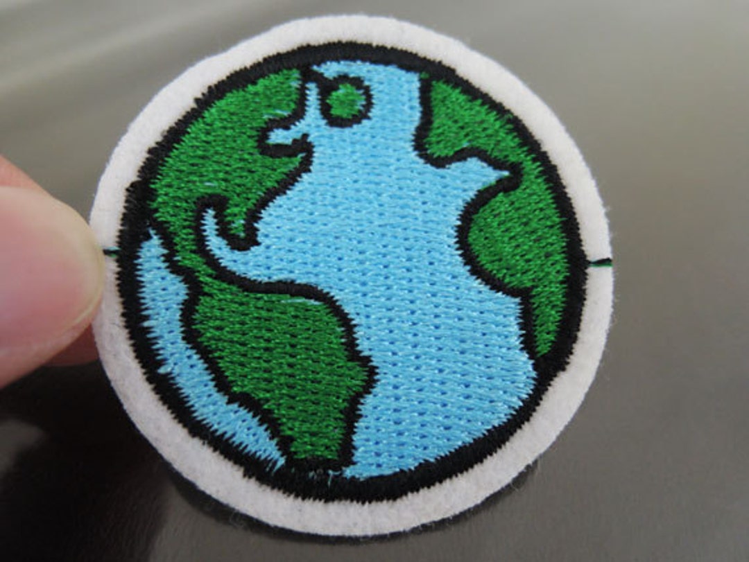Iron on Patch Earth Patch Round Patches Iron on Applique Etsy