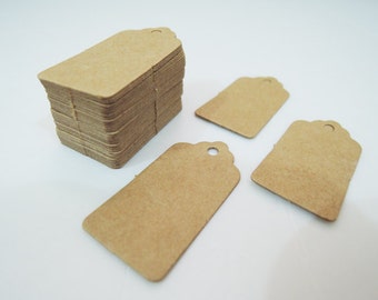 Kraft Tags - 50pcs Small Kraft Tags Rectangle Tag Price Tags Hang Tags Gift Tags Brown Tag Plain Tags with Hole 4cm x 2cm