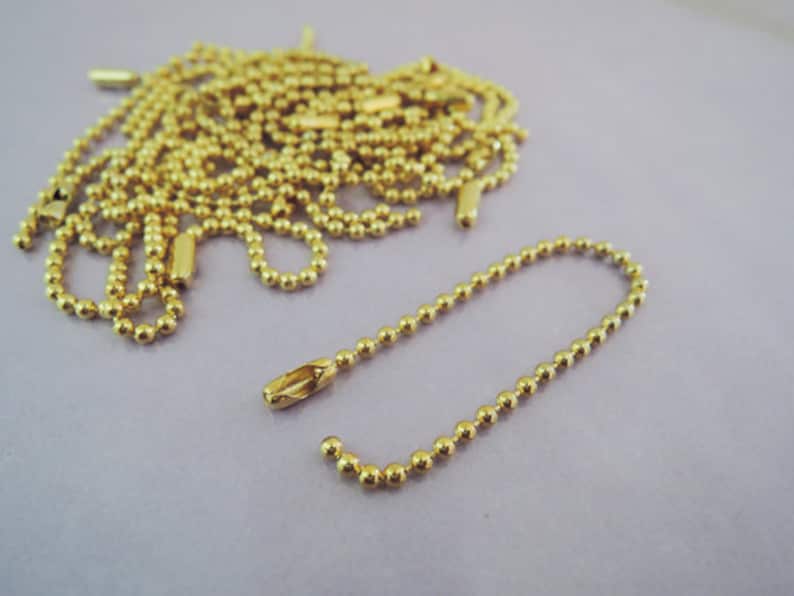 Ball Chain Keychain 50 Pcs Gold Hang Tag Chain 100mm Etsy