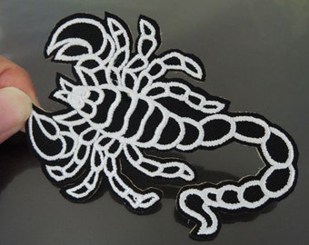 Żelazko na patch-Skorpion patche Wstaw patch czarna aplikacja haftowane patch SEW na patchu