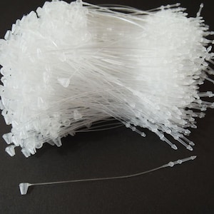 1000pcs Clear White Snap Lock Tag String Clothing Tag String Hang Tag String 80mm image 2