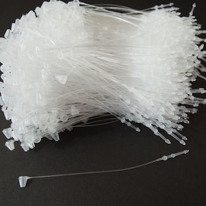 1000pcs Clear White Snap Lock Tag String Clothing Tag String Hang Tag String 80mm afbeelding 2