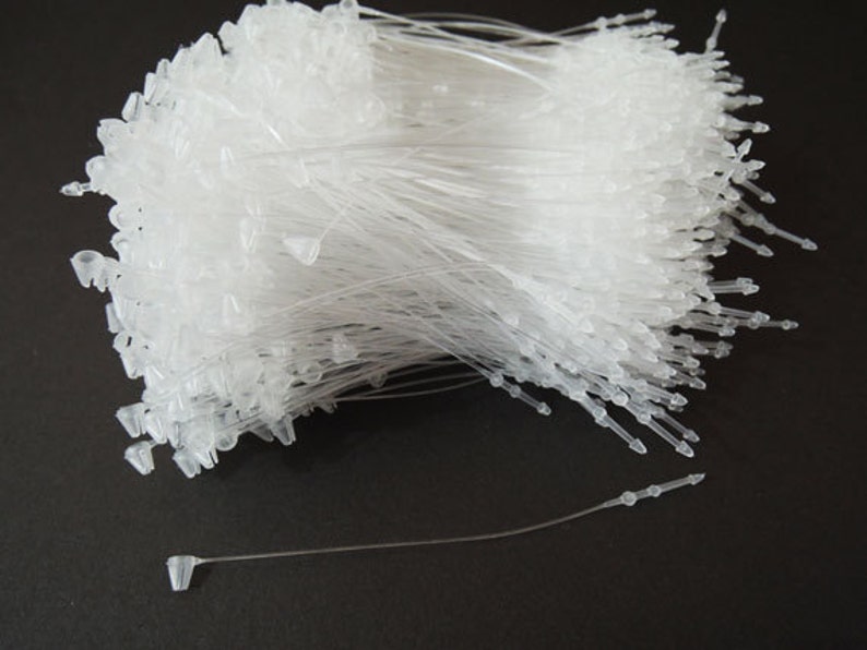 1000pcs Clear White Snap Lock Tag String Clothing Tag String Hang Tag String 80mm afbeelding 2
