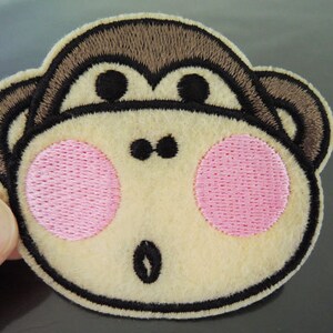 Iron On Patch - Monkey Patches Animal Monkeys Pink Face patch Applique embroidered patch Sew On Patch