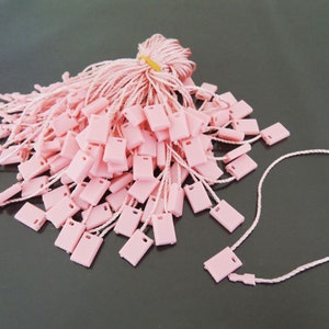 Hang Tag String - 100pcs Rose Hang Tag String avec attache en plastique