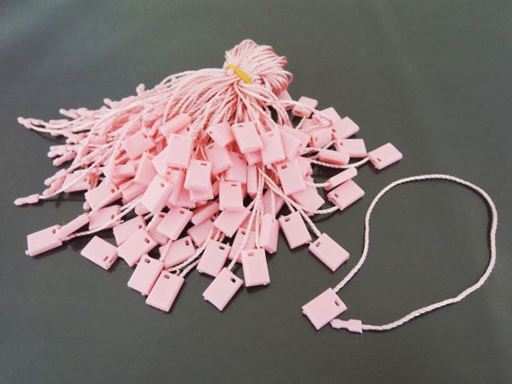 Hang Tag String - 100pcs Rose Hang Tag String with Plastic Fastener