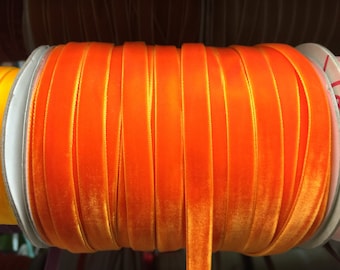 Velvet Ribbon - Orange Velvet Ribbon 10mm ( 3/8 inches )