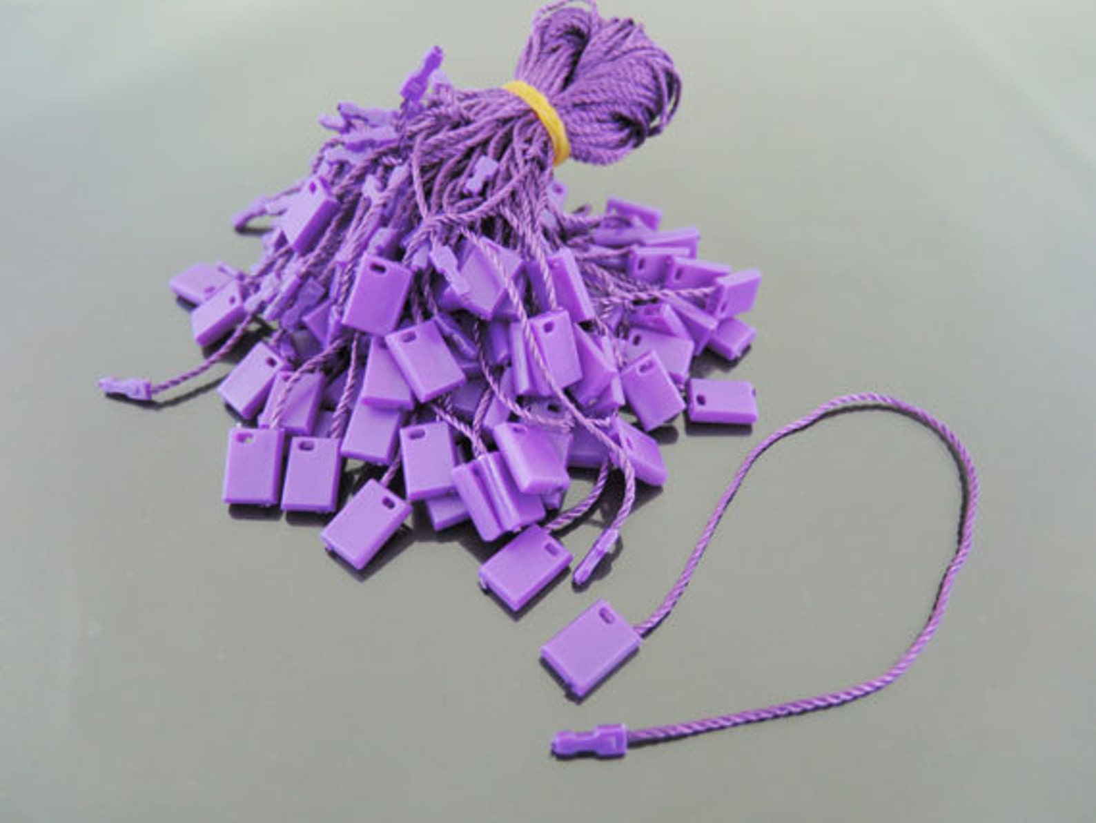 Hang Tag String 100pcs Purple Hang Tag String With Plastic Etsy