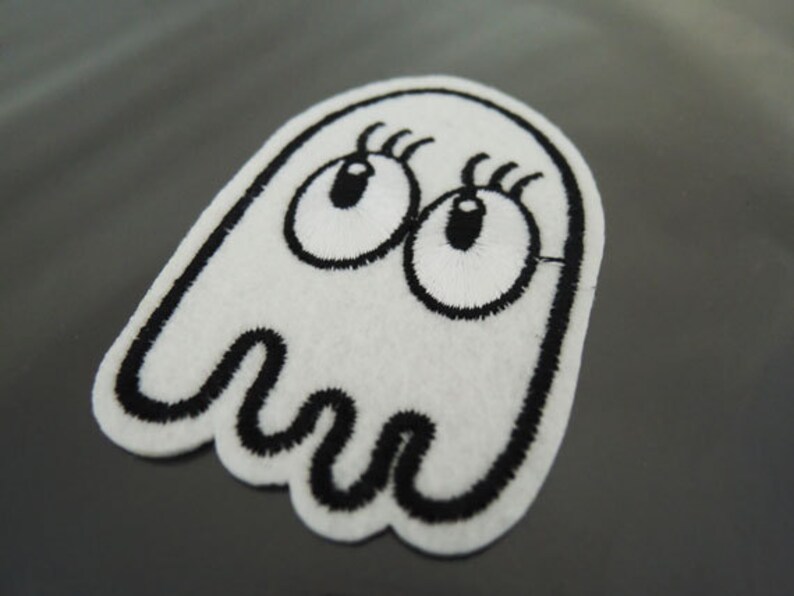 Iron on Patch - Cute Ghost Patches White Ghost With Eye Patch Iron on ...