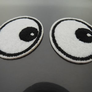 Iron on Patch - Eye Patch Zwart-Witte Oog Patches Cartoon Ogen Iron op Applique Geborduurde Patch Sew On Patch